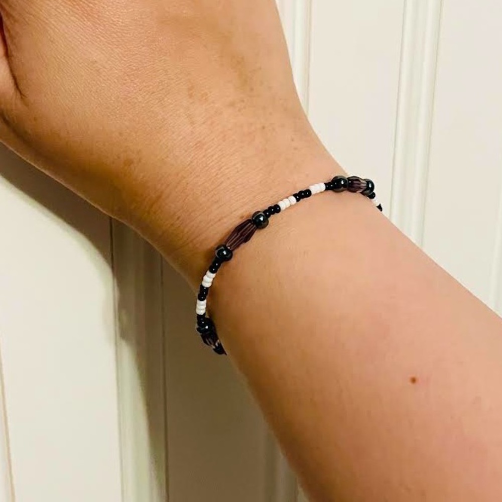 🖤💜🤍 Handmade Ace Bracelet 🤍💜🖤